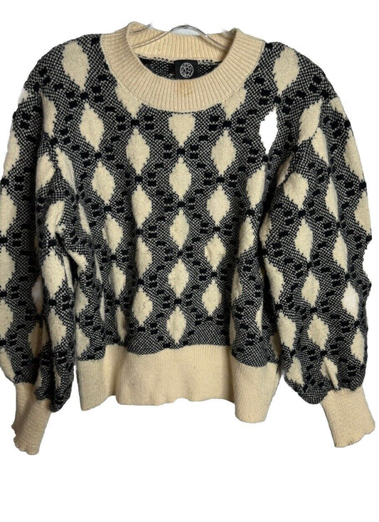 Bobeau Women's  Crewneck Pattern Sweater Size Large