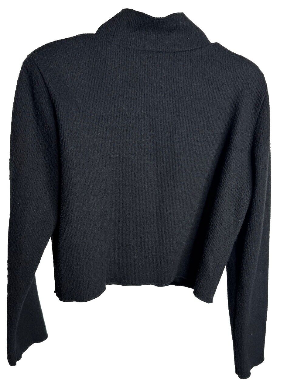 Zara Sweater Women Medium  Short Crop Chunky Knit Mock Neck Fuzzy Soft Cozy
