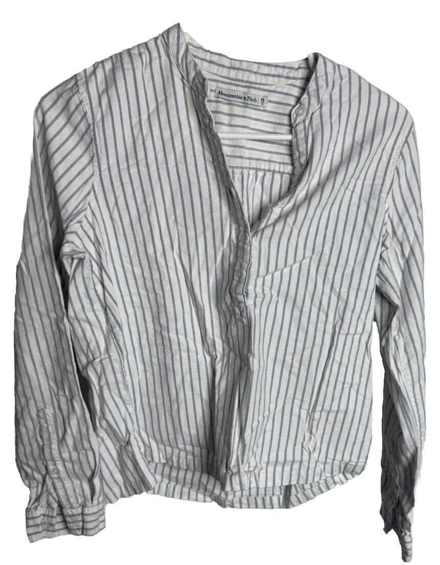 Abercrombie & Fitch Womens Blouse Sz XS Button down Shirt Striped Preppy Classic
