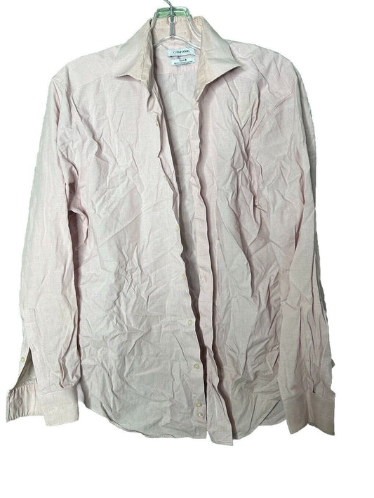 Calvin Klein Mens Shirt Button Down 16.5 32/33, Some Wear And Tear