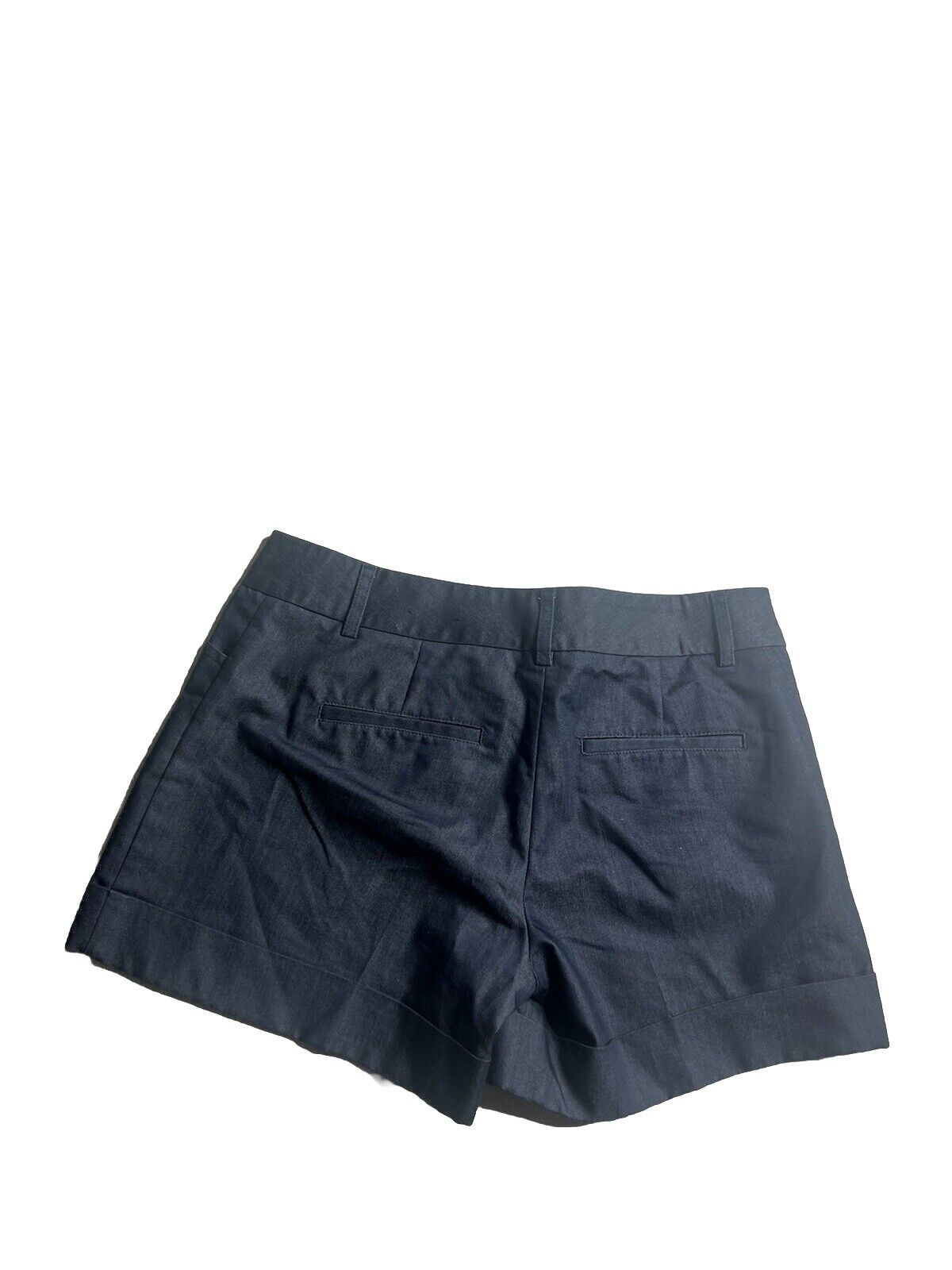 Express Shorts Women's Sizs 2 Black Editor Mid Rise Cotton Blend Button