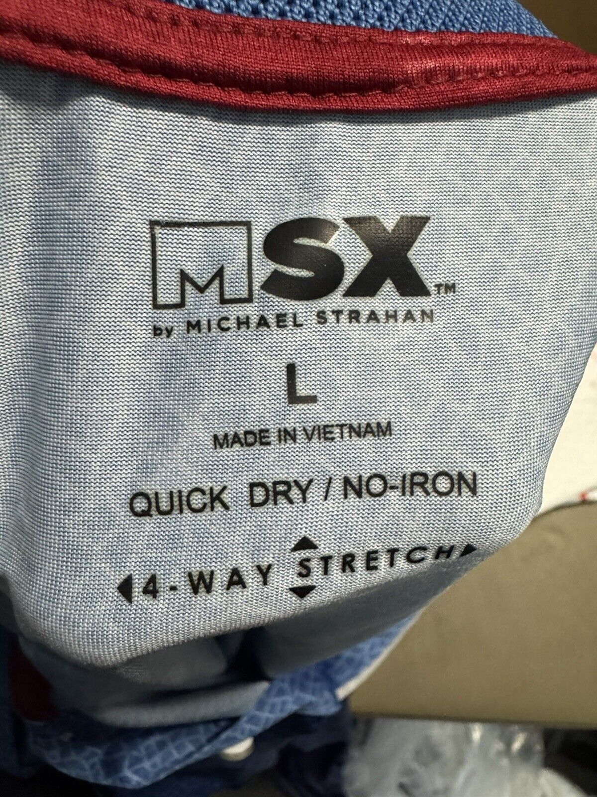 MSX Michael Strahan Mens Large Polo Collar Shirt Short Sleeve Golf Preppy