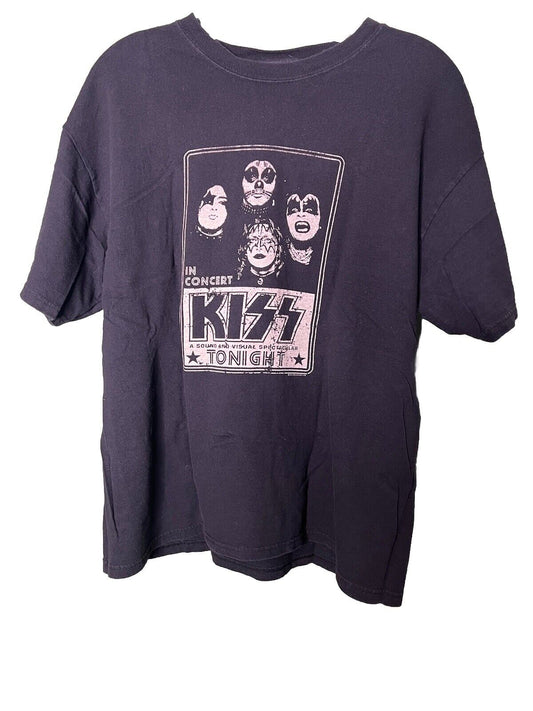 KISS T-shirt Mens Large Rock and Roll All Nite Music Band Kiss Tee T Shirt