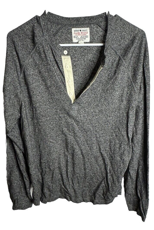 LUCKY BRAND Men’s Long Sleeve Henley Shirt, Medium