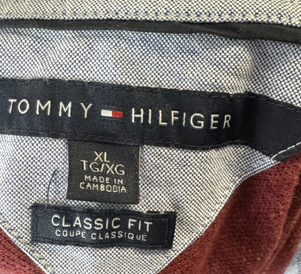 Tommy Hilfiger Mens Polo Shirt  XL Cotton Classic Fit Collar Short
