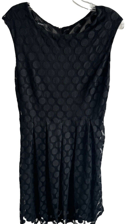 Alfani Mixed-Media Midi Dress Black Size Medium