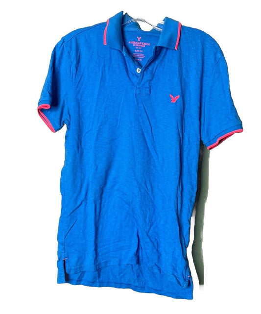 American Eagle Polo Mens Medium Collared Shirt Vintage Slim Fit
