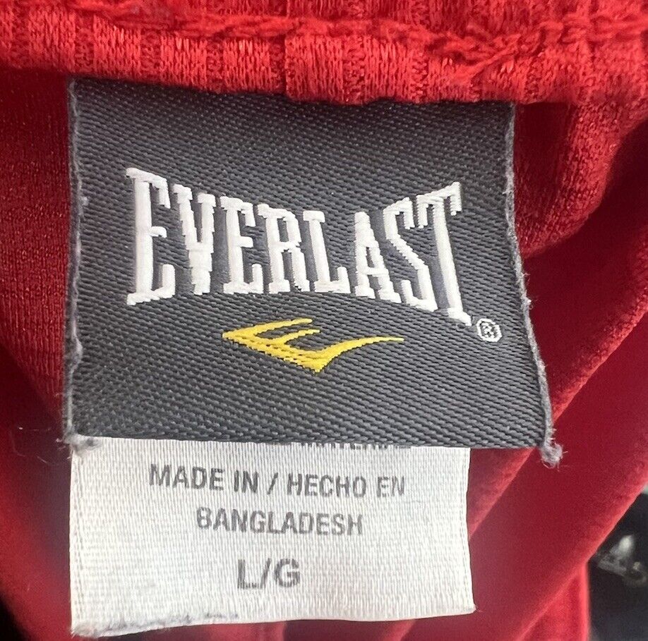Everlast Mens Athletic Drawstring Shorts Size Large Red With Pockets