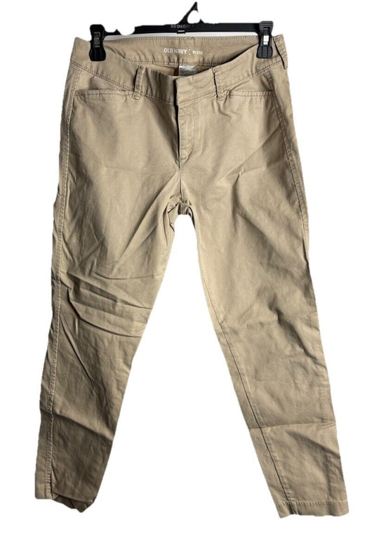 OLD NAVY Women's Size 2 Pants Mid Rise Skinny Pixie Ankle Beige