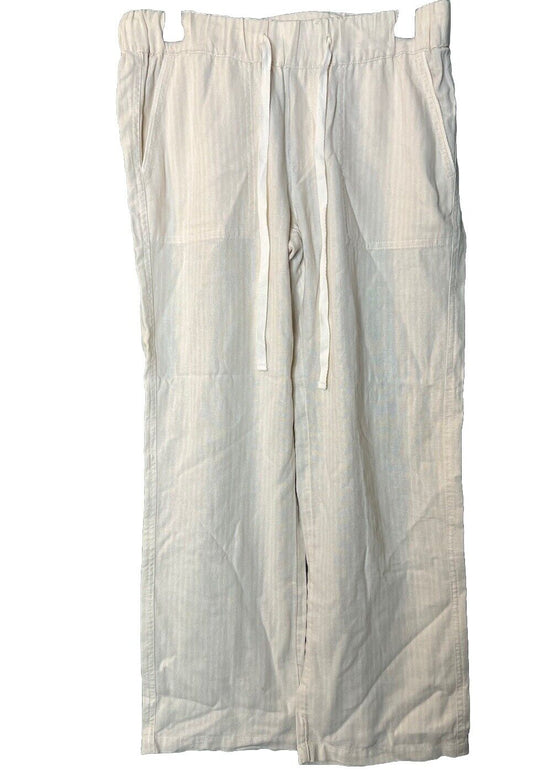 Caslon  Tapered Linen Pants Pull On Elastic Waist Size Large