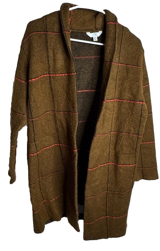 Time and Tru Coat Women Wool Funnel Neck Size MEDIUM 8/10
