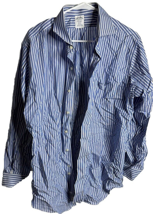 Brooks Brothers Men’s Plaid Regent Fit Non Iron Stretch Button Down 16.5-34