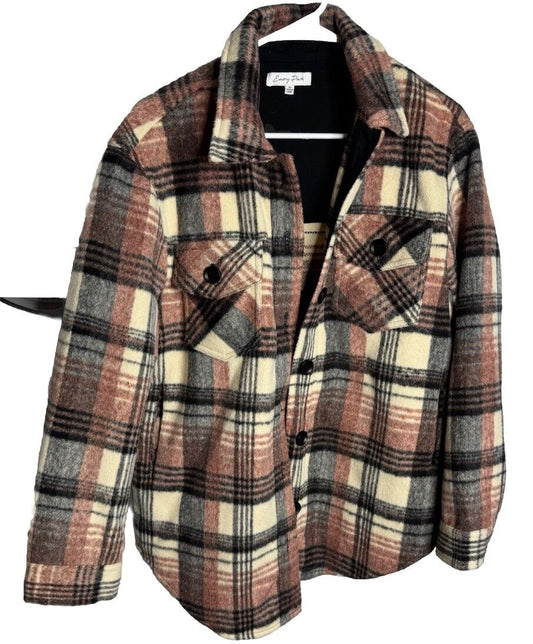 Emory Park Oversized Shacket plaid  Flannel size Medium