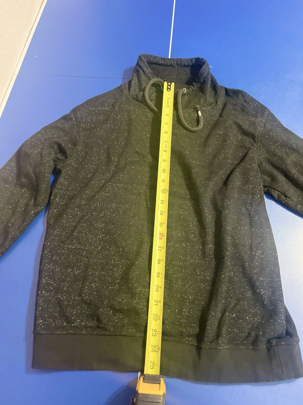 Zara Man Mens Large Black Long Sleeve Drawstring High Neck Sweater