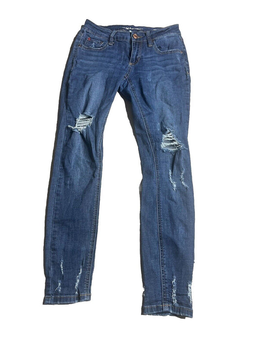 Special A Womens Juniors Size 3 Skinny Light Wash Distressed Denim Jeans