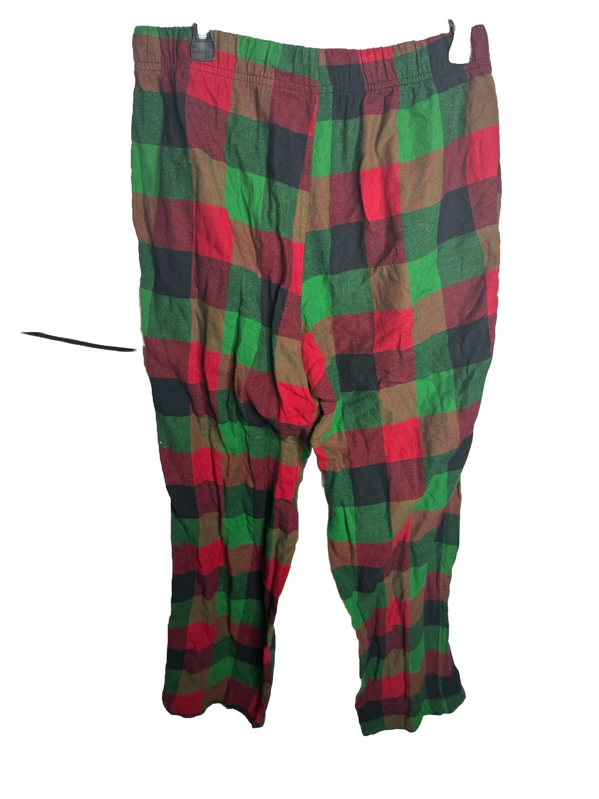 North Pole Pants Mens Medium Red Black Buffalo Plaid Flannel Sleep Pants Pull On
