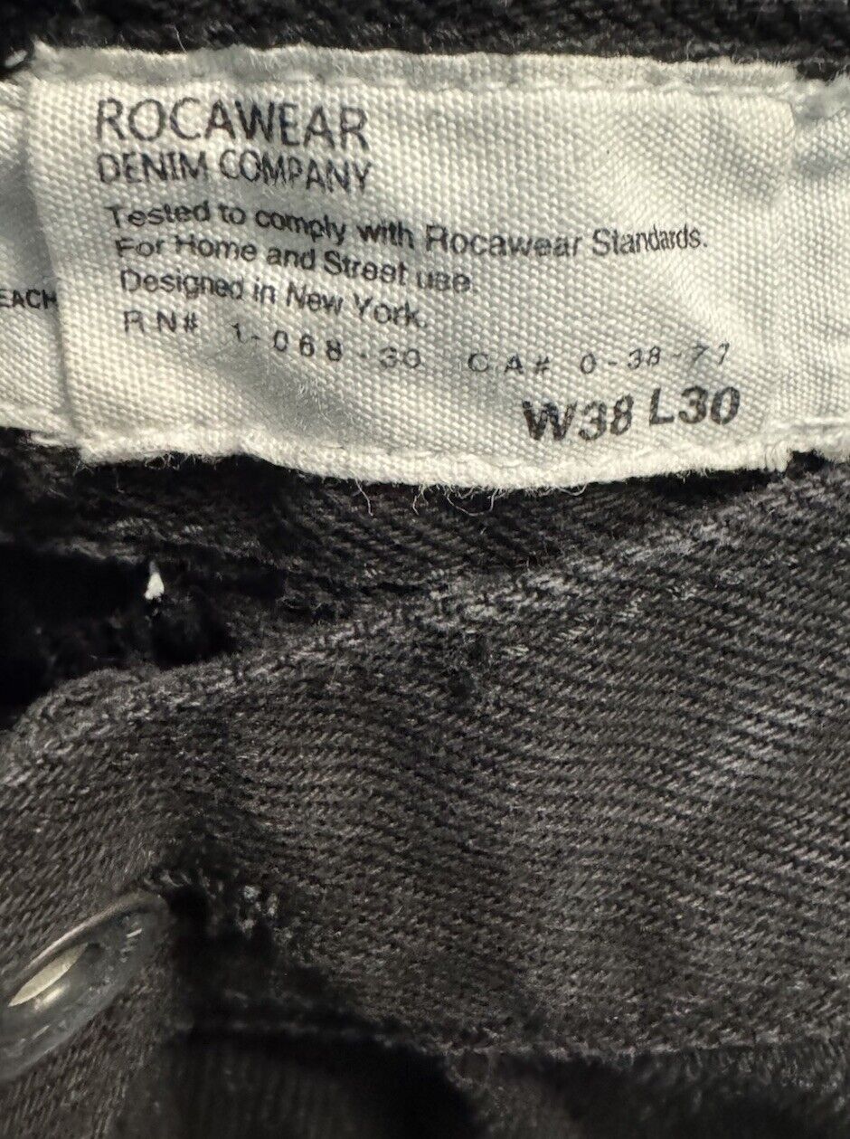 Men’s Vintage Rocawear Denim Company Med Wash Denim Jeans Size 38x30, 1999