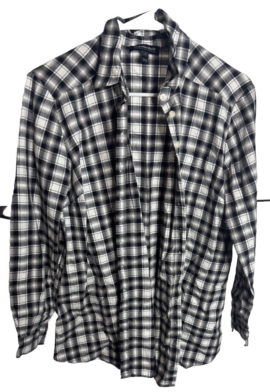 Isabella Oliver Womens 2 Blouse Shirt Top Plaid Check Button