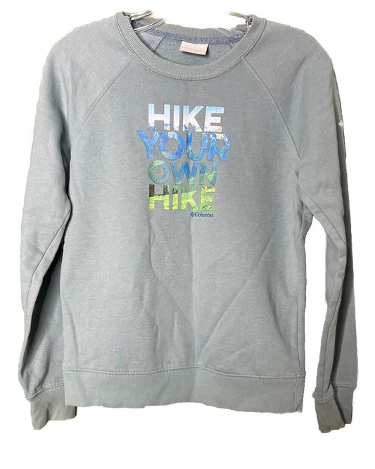 Columbia blue pullover sweatshirt hike your own hike women Size XS