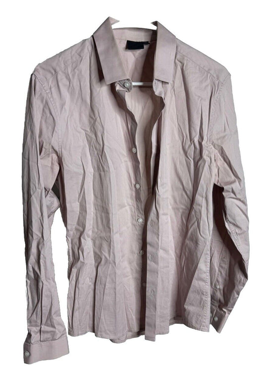 Asos Shirt Mens Medium Button Up Long Sleeve Band Collar Casual Beach
