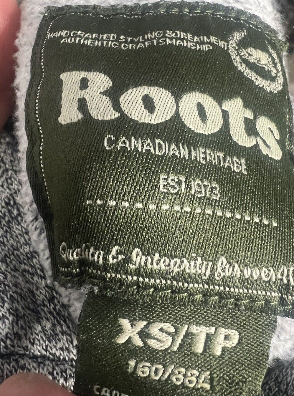 Roots Canada Hoodie Women's XS Gray Beaver Logo Sweatshirt