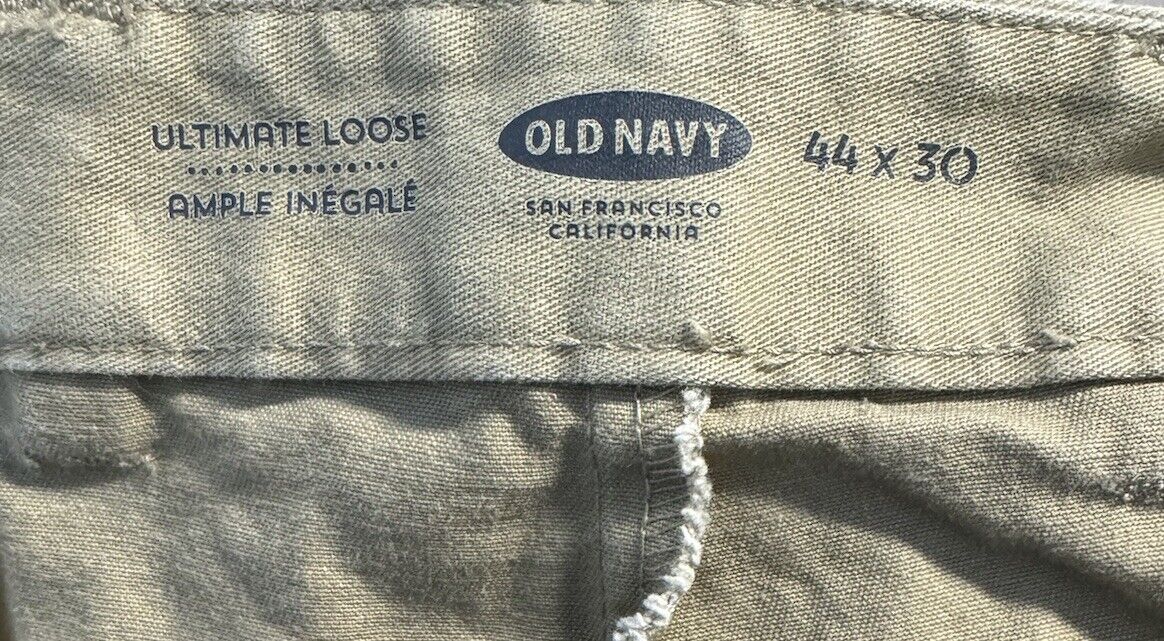 Men's Old Navy Athletic Taper Built-in Flex Chino Pants Size 44x30 Khaki