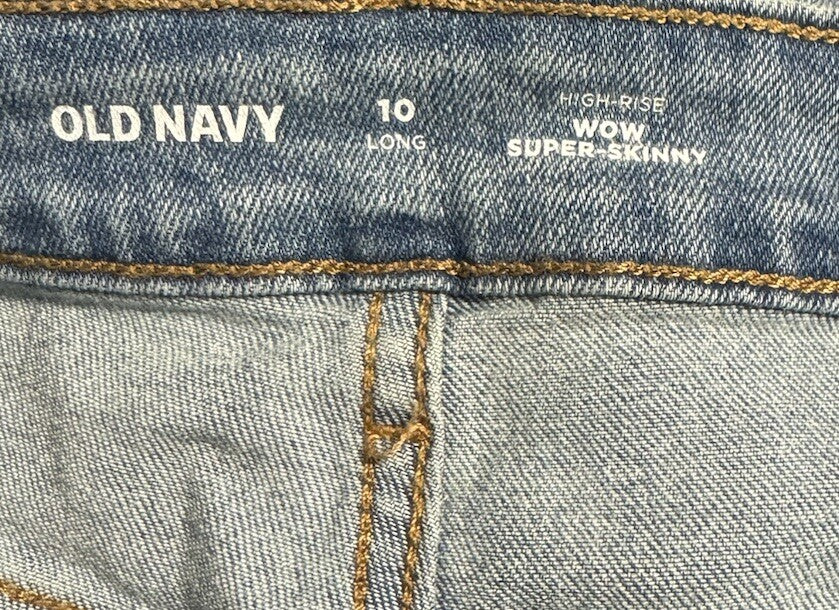 Old Navy Women's Size 10 Blue Super Skinny Medium Wash Cotton Blend Stretch Jean