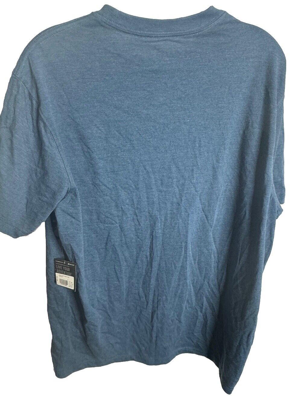 Eddie Bauer Mens T Shirt Solid Blue Large Cotton Short Sleeve Crew Neck Pullover