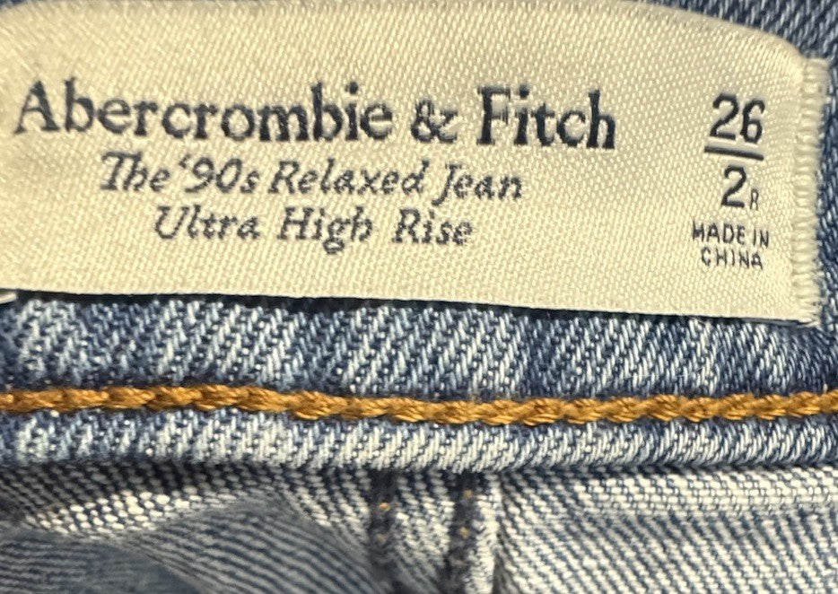 Abercrombie & Fitch Womens 26/2R Blue The Skinny High Rise Jeans Stretch