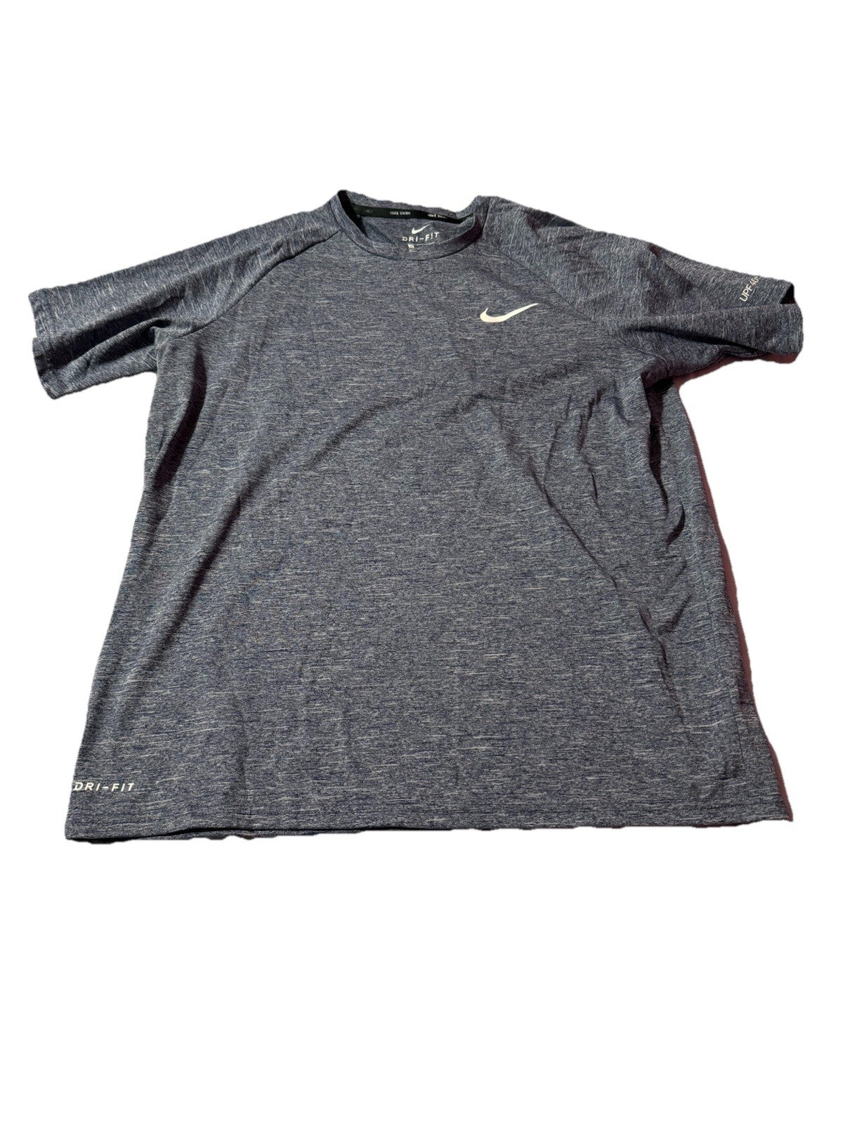 Nike Dri-FIT Mens Size MediumCrewneck Swim Shirt Hydroguard UPF 40+ Heather Gray