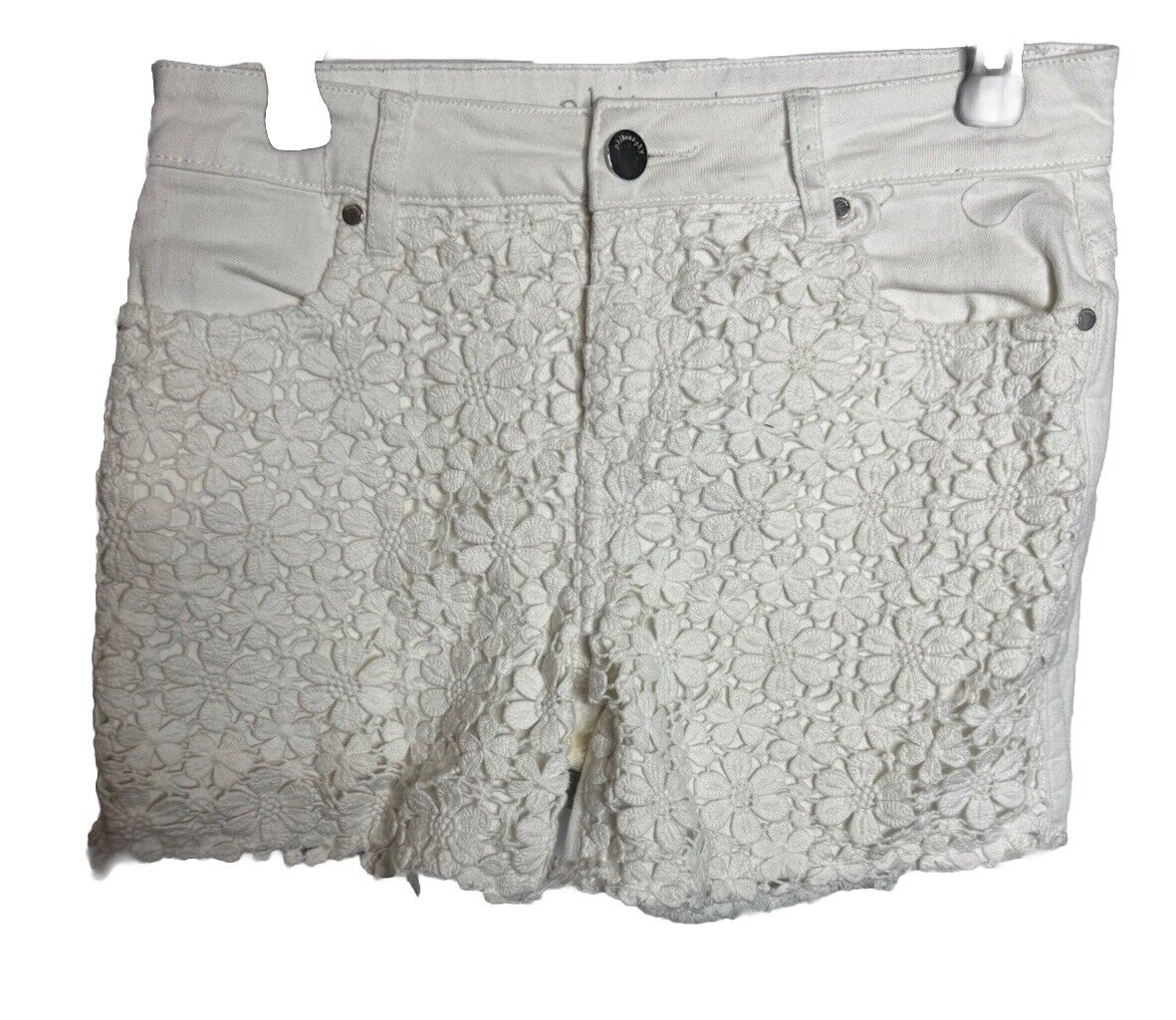 Floral White Denim Philosophy Shorts Size 4