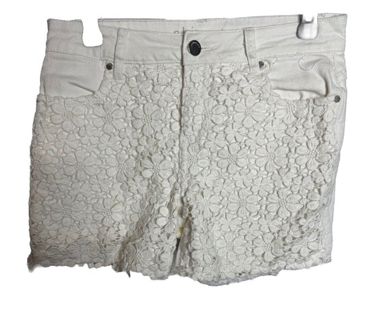Floral White Denim Philosophy Shorts Size 4