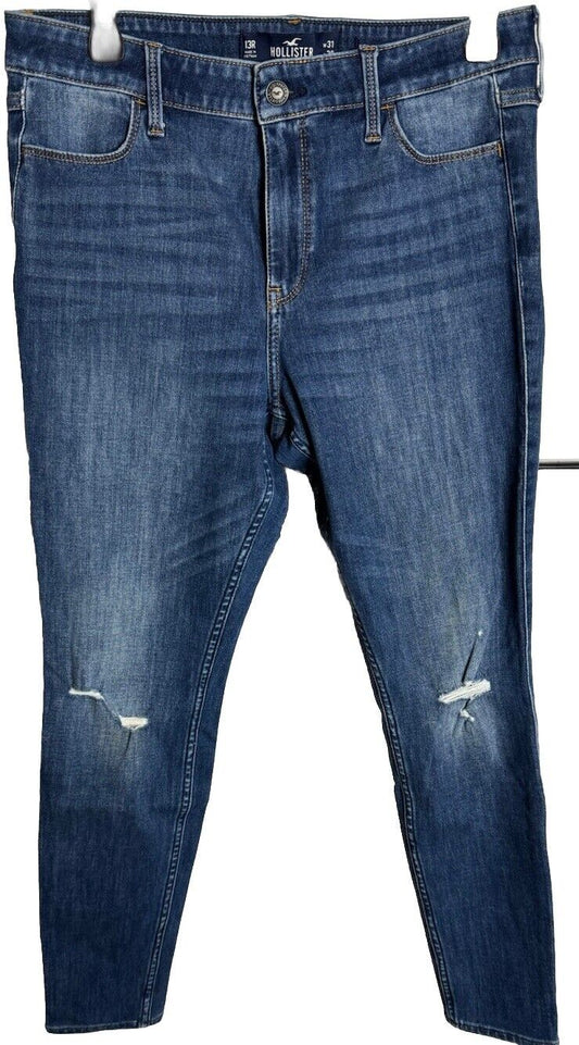 Hollister DISTRESSED HIGH RISE Super SKINNY Stretch JEANS 13R 31x 30