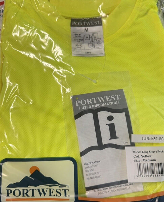 Portwest S398 Safety T-Shirt - Yellow - NEW - Medium
