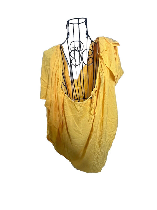 LASCANA FOR VENUS Short Sleeve Yellow Dress Women's Size 2XL