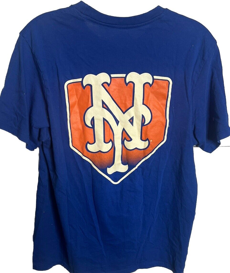 Men's New York Mets T Shirt Size Small Blue Short Sleeve Cotton Logo