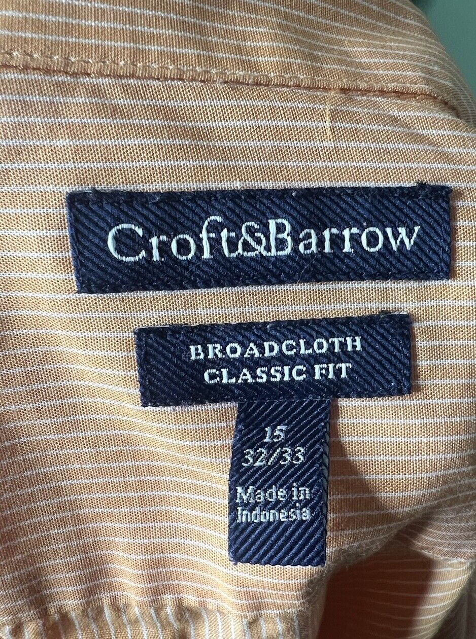 Croft & Barrow  Long Sleeve Button Down Collard Shirt Size 15 32/33