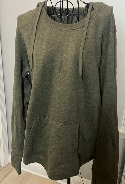Tek Gear Warm Tek  Medium Pullover Hoodie Green  Long Sleeve Pocket