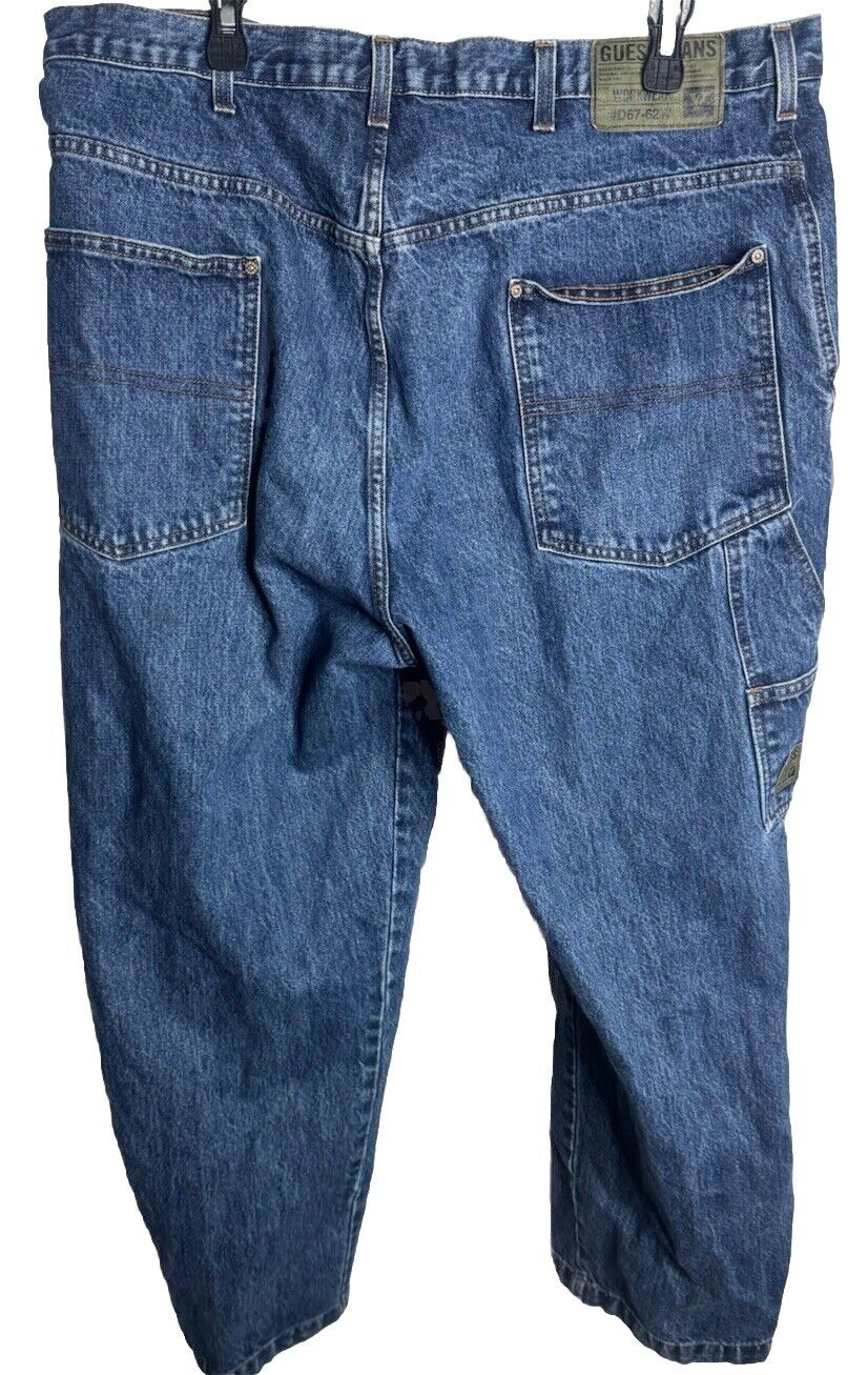 Guess Jeans Dean Relaxed Fit Zip Fly Denim Mens Size 40x32 Light Wash