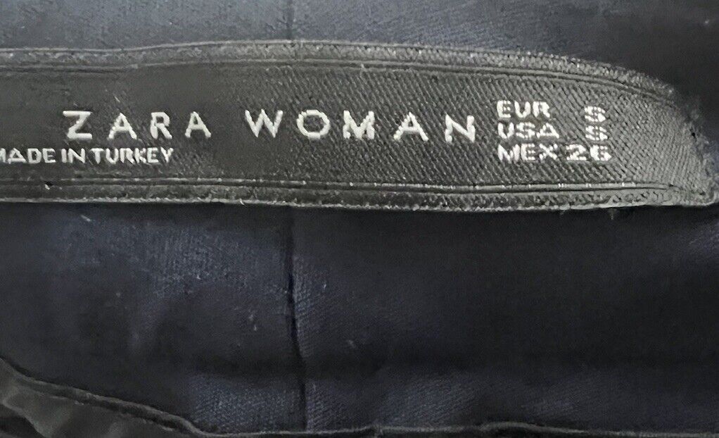 Zara Basic Women’s Straight Leg Trouser Pants Blue Size Small