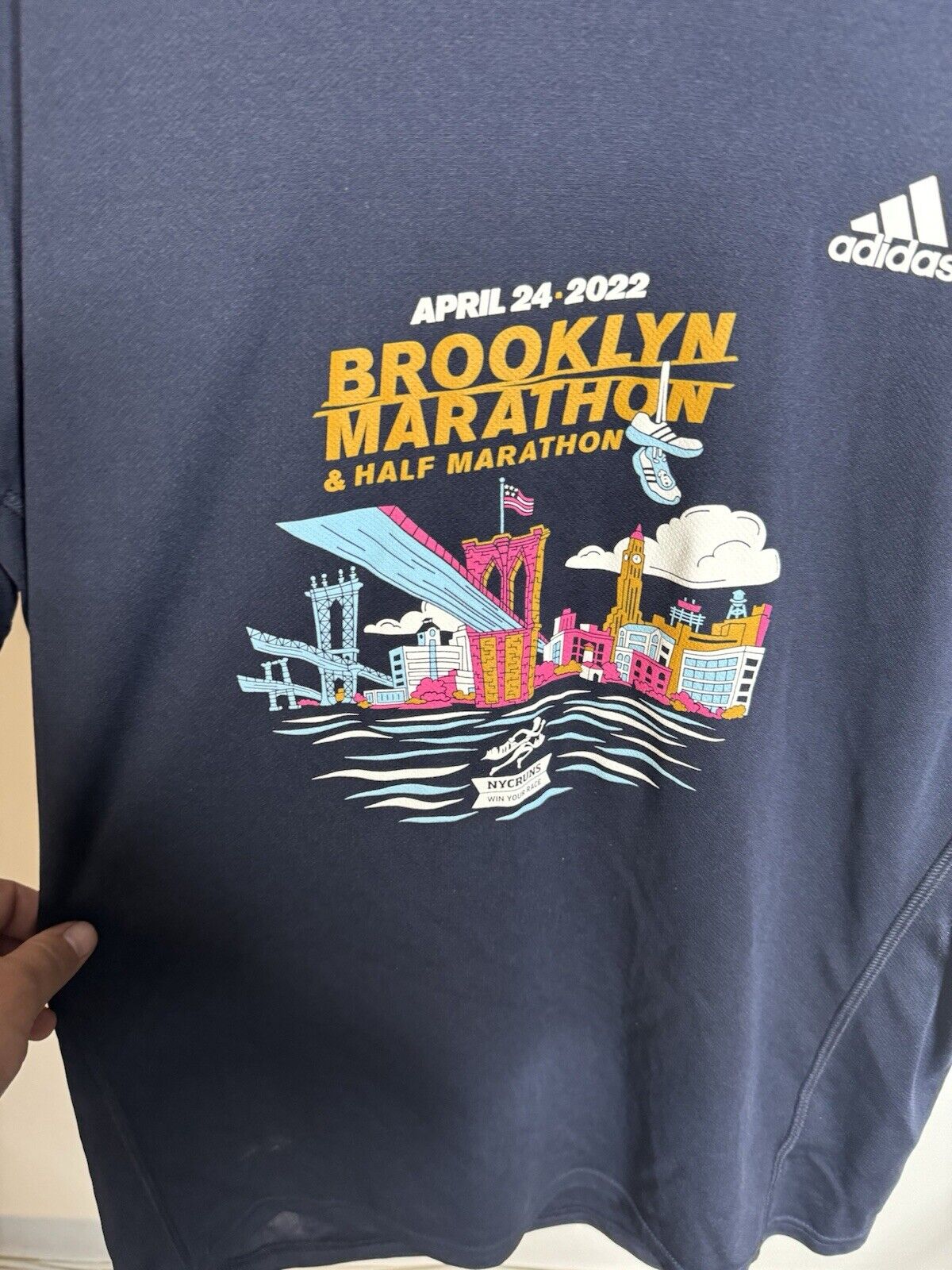 Adidas Aeroready Brooklyn Marathon & Half Marathon Running Shirt Size Large