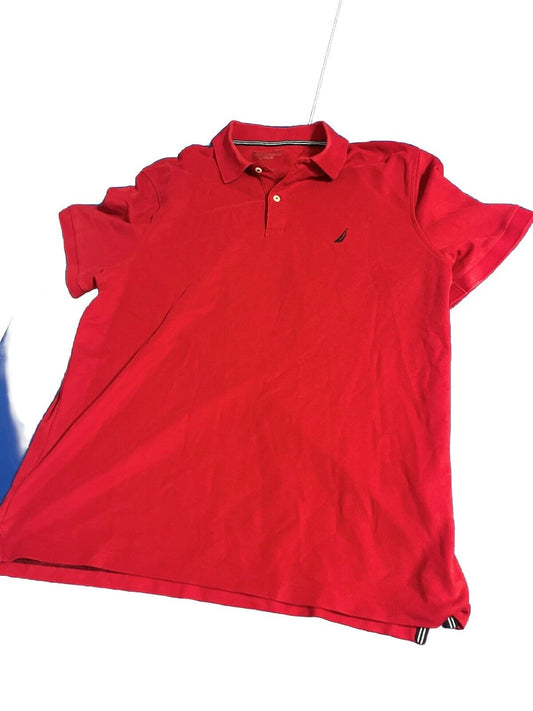 Nautica Polo Shirt Men's XL Red Short Sleeve Golf Performance