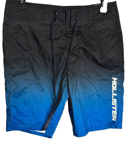 Hollister Swim Shorts Mens Size 28 Blue Ombre Beach Swim Casual Dad Surfer