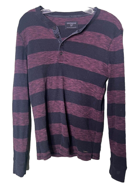 Express Waffle Shirt Mens Size S/P Long Sleeve Crew Neck Thermal
