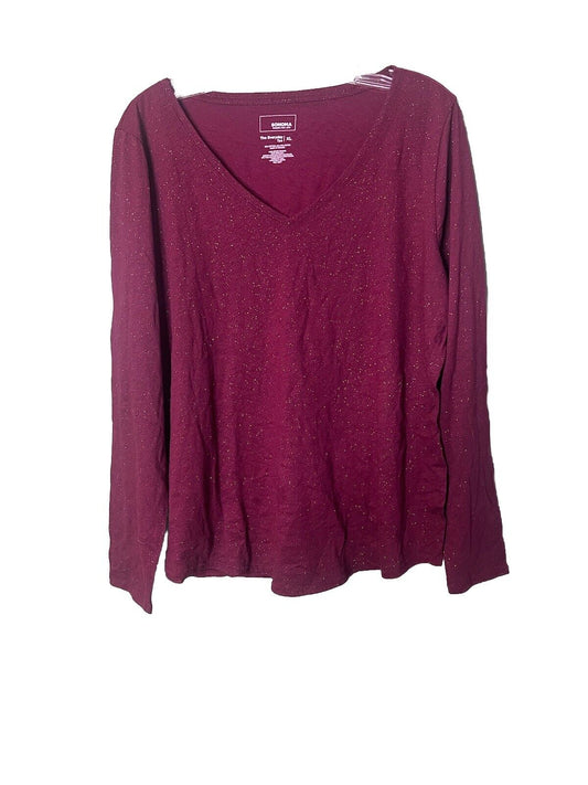 SONOMA Long Sleeve Shirt Size XL maroon V Neck womens