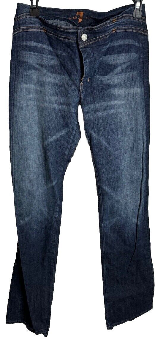 7 For All Mankind Women's Bootcut Jeans Denim Blue 'A' Pocket 100%Cotton Size 28