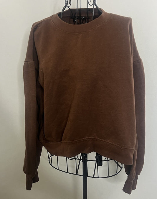 Zara Womens Long Sleeve Crew Neck Classic Stretch Sweater Size Medium