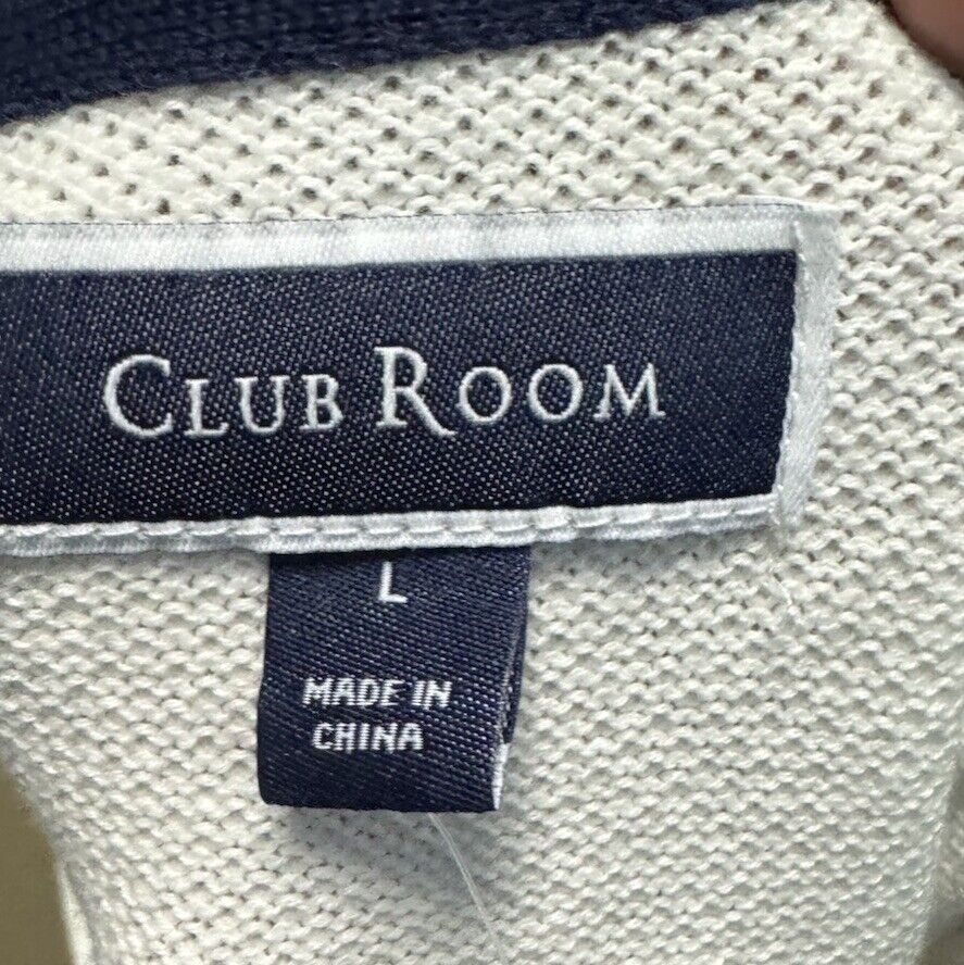 MSRP $60 Club Room Men's Quarter Zip French Rib Pullover  Sweater SZ Large