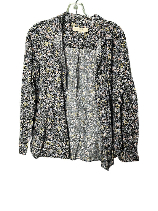 Loft Shirt Blouse Large Women's  Floral Button Up  Long Sleeve