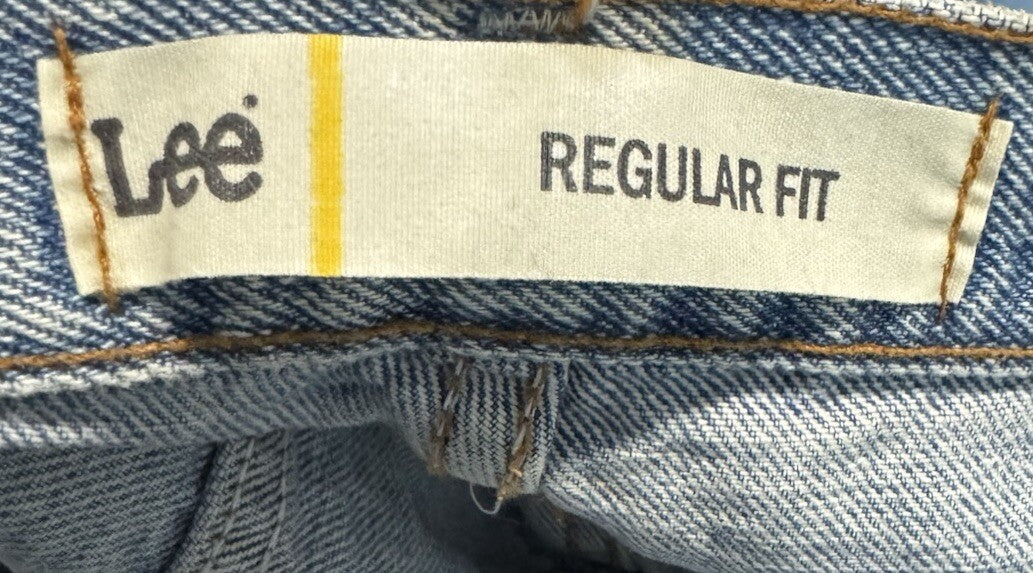 Vintage Lee Jeans Mens 30x30 Black Distressed Denim Straight Leg Pants USA Made